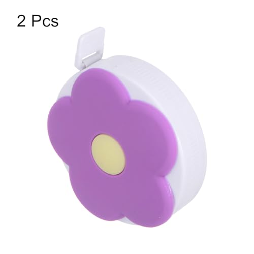 HARFINGTON 2pcs Soft Tape Measure 60-Inch 1.5 Meter Retractable Mini Cartoon Measuring Tape Cute Tape Ruler for Sewing Craft Cloth Body Measurements, Purple Flower - color: Purple Flower