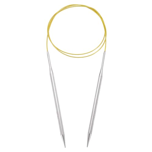 uxcell Size US 10 (6mm) Knitting Needles Circular Needle 40 Inch(100cm) Round Metal Stainless Steel Needle for Handmade Projects DIY Knitting Yellow - color: Yellow, size: 40 inch Size US 10 (6mm)