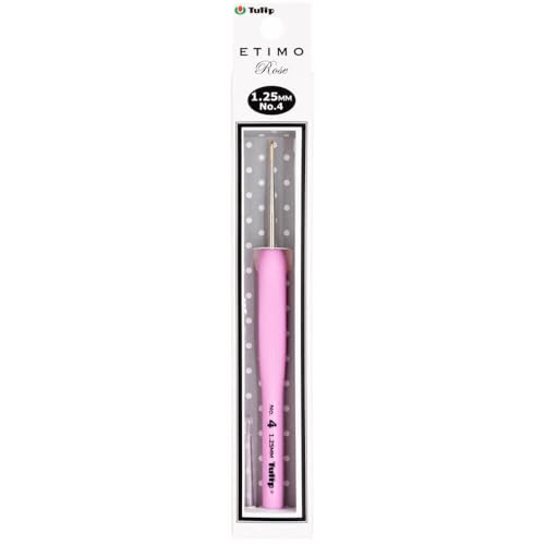 Tulip Needle Company TEL-04E Etimo Rose Steel Crochet Hook-Size 4/1.25mm - size: Size 4 (1.25mm)