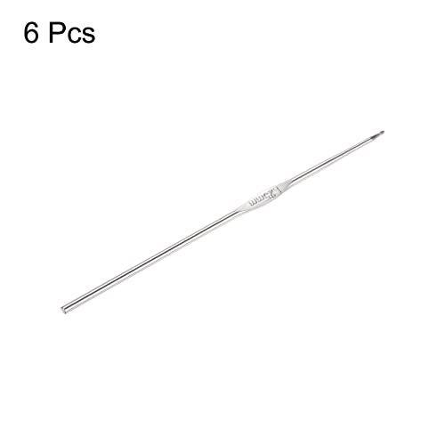 uxcell Stainless Steel Crochet Hook 1.25mm Knitting Needles for DIY Craft Yarn 6Pcs - size: 1.25mm