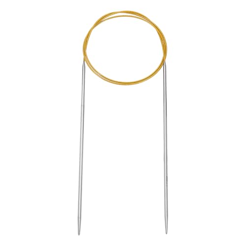 uxcell Size US 2 (2.75mm) Knitting Needles Circular Needle 31 Inch(80cm) Round Metal Stainless Steel Needle for Handmade Projects DIY Knitting Yellow - color: Yellow, size: 31 inch Size US 2 (2.75mm)