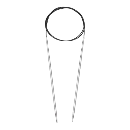uxcell Size US 3 (3.25mm) Knitting Needles Circular Needle 31 Inch(80cm) Round Metal Stainless Steel Needle for Handmade Projects DIY Knitting Black - color: Black, size: 31 inch Size US 3 (3.25mm)