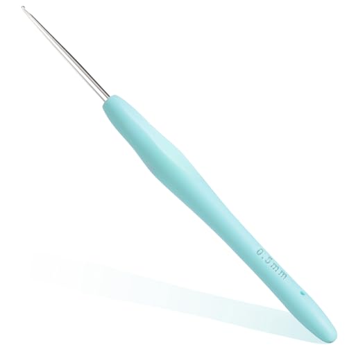 Small Size Crochet Hook Lace Crochet Needle, 0.5mm Crochet Hook, Ergonomic Crochet Hooks，Embroidery Thread Knitting Weaving Tool (0.5 mm) - size: 0.5mm