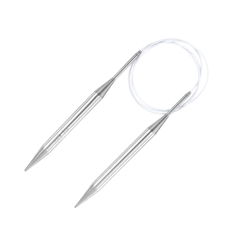 uxcell US 15(10mm) Knitting Circular Needle 40 Inch(100cm) Metal Round Stainless Steel Needle with Large Eye Sewing & Stitch Markers for Handmade Projects DIY Knit Blankets - size: US15(10mm)