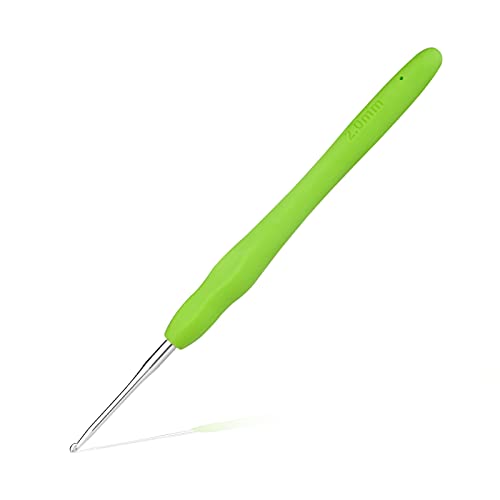 QMNNMA 2 mm Crochet Hook, Ergonomic Crochet Hooks for Arthritic Hands | Crochet Needles for Yarn, Knitting Needles for Beginners, Left-handed People Crocheting Yarn, Good for Making Blankets - size: 2mm