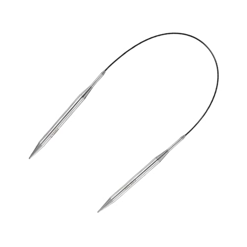 uxcell 10.25 Gauge Knitting Circular Needle 16 Inch(40cm) Metal Round Stainless Steel Needle with Large Eye Sewing & Stitch Markers for Handmade Projects DIY Knit Blankets - size: 6.5mm, 16 inch