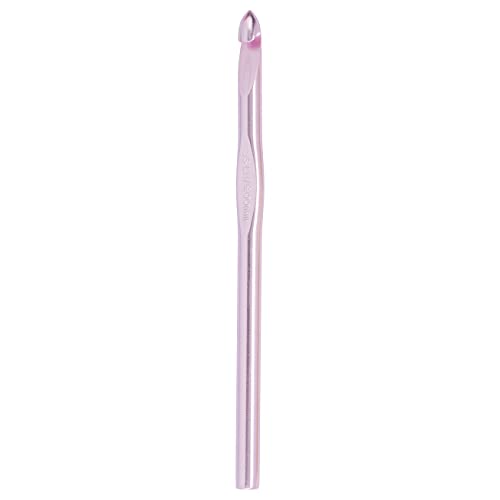 Susan Bates 5-1/2-Inch Silvalume Aluminum Crochet Hook, 8mm, Silver Pink - size: L11 (8mm)