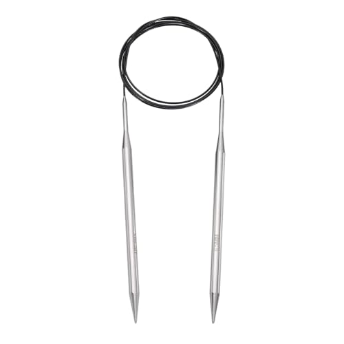 uxcell Size US 10.5 (6.5mm) Knitting Needles Circular Needle 47 Inch(120cm) Round Metal Stainless Steel Needle for Handmade Projects DIY Knitting Black - color: Black, size: 47 inch Size US 10.5 (6.5mm)