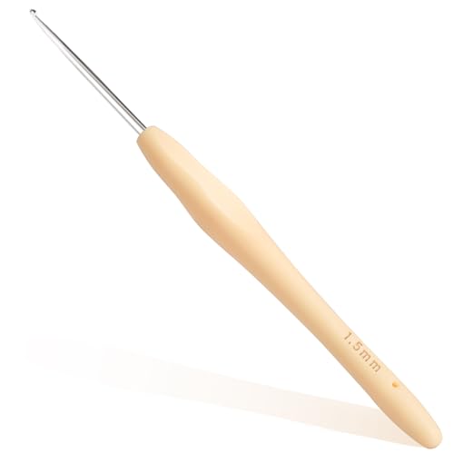 Small Size Crochet Hook Lace Crochet Needle, 1.5mm Crochet Hook, Ergonomic Crochet Hooks，Embroidery Thread Knitting Weaving Tool (1.5 mm) - size: 1.5mm