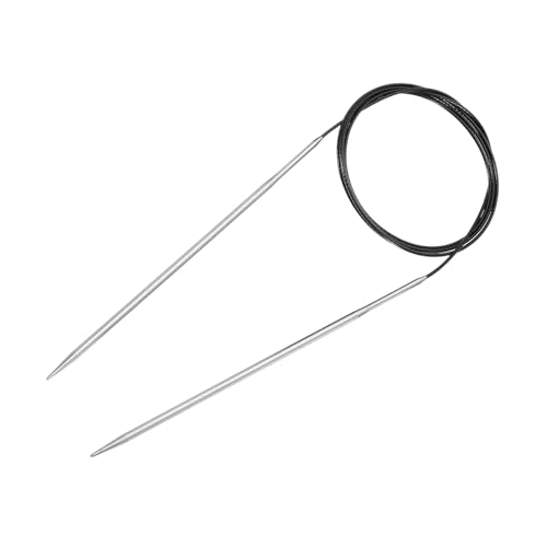 uxcell Size US 3 (3.25mm) Knitting Needles Circular Needle 47 Inch(120cm) Round Metal Stainless Steel Needle for Handmade Projects DIY Knitting Black - color: Black, size: 47 inch Size US 3 (3.25mm)