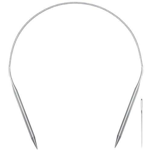Aolfior Stainless Steel Circular Knitting Needles Size 7 16 Inch 4.5 mm Set Round Metal (Silver, 16 inch-7-(4.5mm)) Suitable for Beginners and Experienced Knitters Alike. - size: 16 inch-7-(4.5mm)