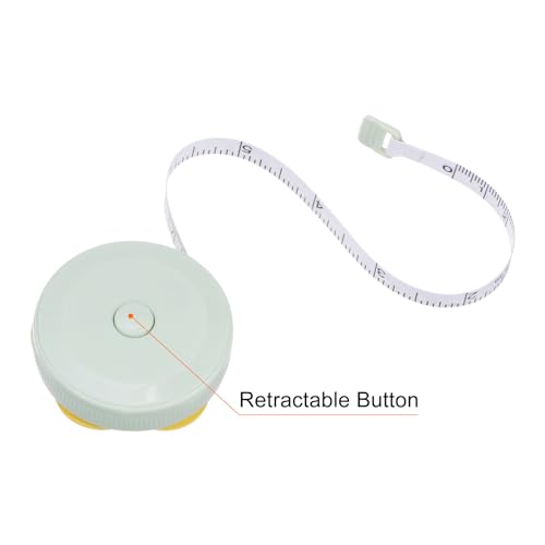 HARFINGTON 2pcs Soft Tape Measure 60-Inch 1.5 Meter Retractable Mini Cartoon Measuring Tape Cute Tape Ruler for Sewing Craft Cloth Body Measurements, Yellow Flower - color: Yellow Flower