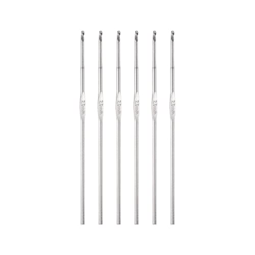 uxcell Stainless Steel Crochet Hook 2mm US Size 4 Knitting Needles for DIY Craft Yarn 6Pcs - size: 2mm