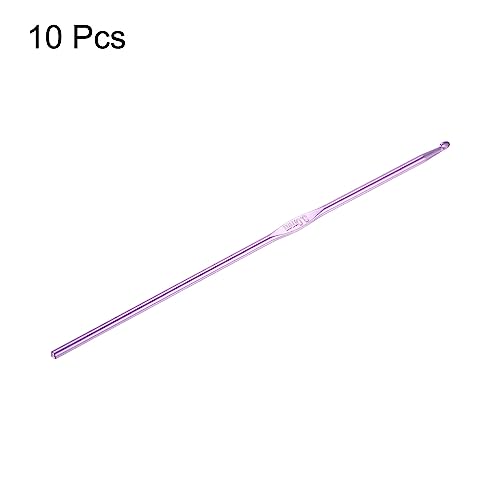 uxcell Aluminum Crochet Hook 3mm US Size C(Size 2) Needle Purple 10Pcs | Knitting Needles for DIY Craft Yarn - color: Purple, size: 3mm