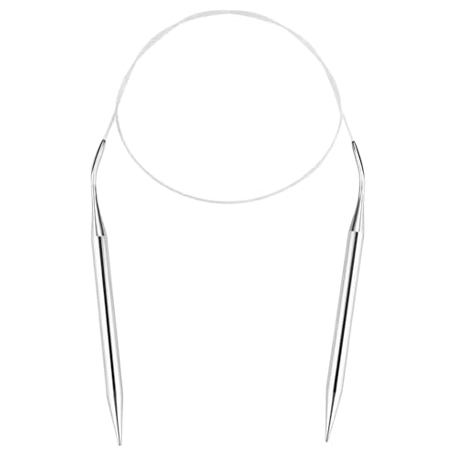 Circular Knitting Needles 32 inches/80 cm | Stainless Steel Round Knitting Needles Size US 11(8mm) for Handmade Knitting DIY - color: Silver