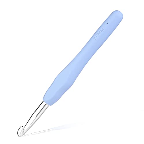 QMNNMA 7 mm Crochet Hook, Ergonomic Crochet Hooks for Arthritic Hands | Crochet Needles for Yarn, Extra Long Knitting Needles for Beginners and Crocheting Yarn, Good for Making Blankets - size: 7mm