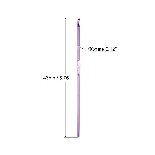uxcell Aluminum Crochet Hook 3mm US Size C(Size 2) Needle Purple 10Pcs | Knitting Needles for DIY Craft Yarn - color: Purple, size: 3mm