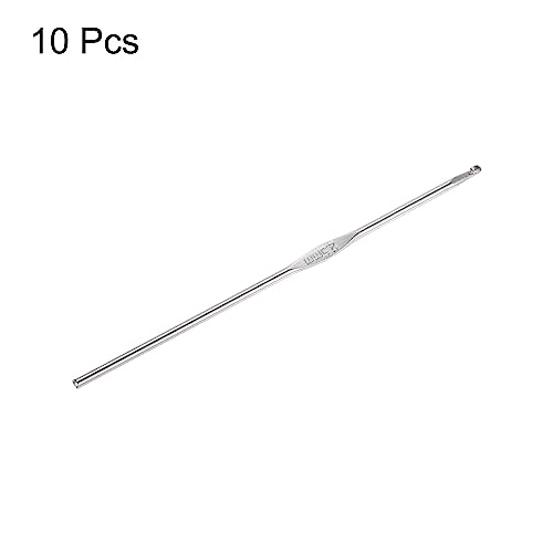 uxcell Stainless Steel Crochet Hook 2.5mm Knitting Needles for DIY Craft Yarn 10Pcs - size: 2.5mm