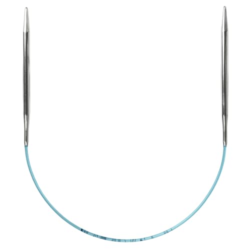 skacel by addi Turbo Circular Knitting Needles, Fixed 12 Inch (30 cm) Plated Brass Tips with Flexible Nylon Cord, 5 mm (US Size 8)