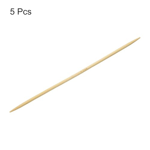 HARFINGTON 5Pcs Bamboo Knitting Needles Double Pointed US 6(4mm) 7.9 Inch(20cm) Straight for Handmade Creative DIY Knitting Craft Yarn, Yellow - color: Yellow, size: US 6(4mm)