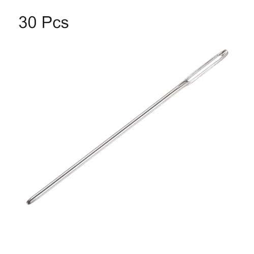 HARFINGTON 30Pcs Large Eye Blunt Stainless Steel Tapestry Needles 2" for Sewing, Knitting, Leather Working & More - size: 2"