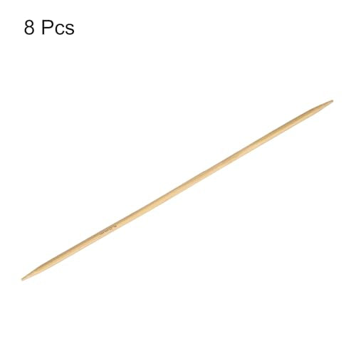 HARFINGTON 8Pcs Bamboo Knitting Needles Double Pointed Size US 8(5mm) Carbonized 10 Inch(25cm) Straight for Handmade Creative DIY Knitting Craft Yarn - size: US 8(5mm)