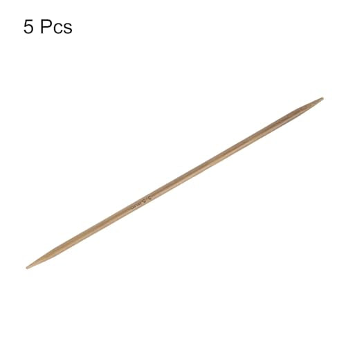 Generic 5Pcs Bamboo Knitting Needles Double Pointed Size US 4(3.5mm) Carbonized 6 Inch(15cm) Straight for Handmade Creative DIY Knitting Craft Yarn Projects