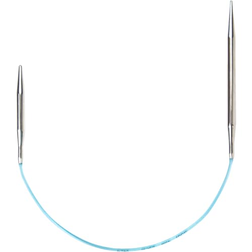 skacel by addi EasyKnit Rocket Circular Knitting Needles, 10 Inch (25 cm) Short Plated Brass Round Needle Set with Flexible Nylon Cord, 3.25 mm (US Size 3) - size: 3.25 mm