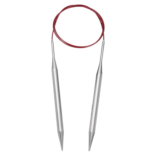 uxcell Size US 11 (8mm) Knitting Needles Circular Needle 31 Inch(80cm) Round Metal Stainless Steel Needle for Handmade Projects DIY Knitting Red - color: Red, size: 31 inch Size US 11 (8mm)