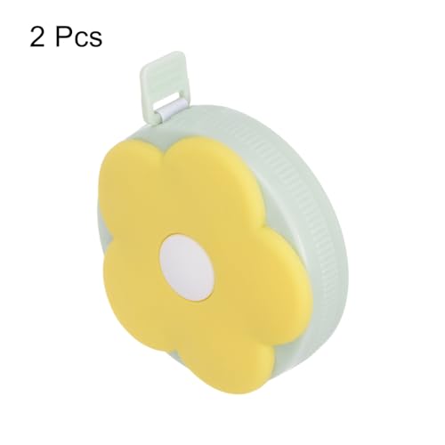 HARFINGTON 2pcs Soft Tape Measure 60-Inch 1.5 Meter Retractable Mini Cartoon Measuring Tape Cute Tape Ruler for Sewing Craft Cloth Body Measurements, Yellow Flower - color: Yellow Flower