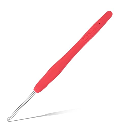 QMNNMA 2.75 mm Crochet Hook, Ergonomic Crochet Hooks, Crochet Needles | Ergonomic Crochet Hooks for Arthritic Hands, Crochet Needles for Yarn, Extra Long Knitting Needles for Beginners - size: 2.75mm