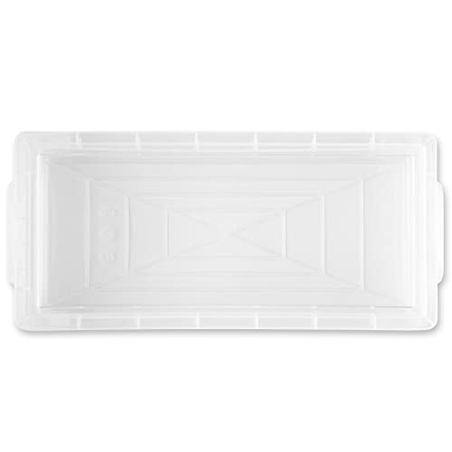 Simply Tidy Clear Plastic Stacking Pencil Box - Durable Case Holds Pencils, Crayons, Pens, Markers - Bulk 12 Pack