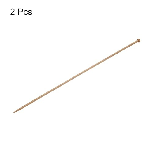 HARFINGTON 4.5mm Bamboo Knitting Needle Straight Single Pointed 13.8 Inch Long Wooden Sweater Knitting Needles US Size 7 for Yarn Beginners Hand Sock DIY - size: 4.5mm US Size 7