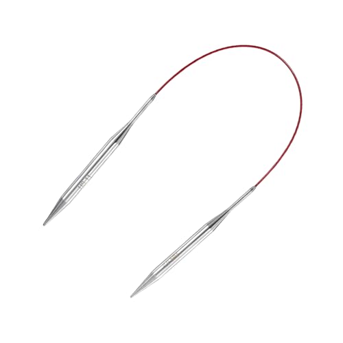 uxcell 11 Gauge Knitting Circular Needle 16 Inch(40cm) Metal Round Stainless Steel Needle with Large Eye Sewing & Stitch Markers for Handmade Projects DIY Knit Blankets - size: 8mm, 16 inch