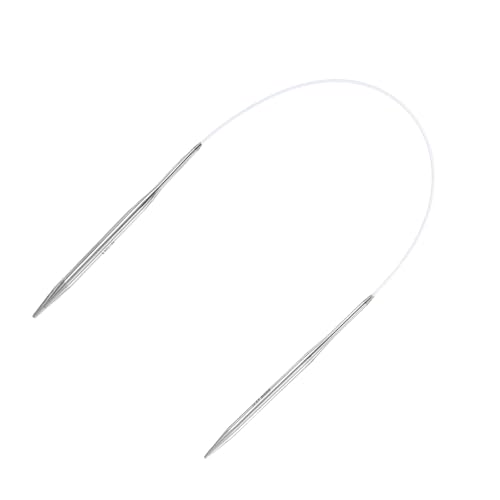 uxcell 8 Gauge Knitting Circular Needle 16 Inch(40cm) Metal Round Stainless Steel Needle with Large Eye Sewing & Stitch Markers for Handmade Projects DIY Knit Blankets - size: 5mm, 16 inch