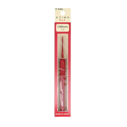 Tulip Etimo Red Crochet Hook with Cushion Grip Set (TED-001e) - color: Red, size: One Size