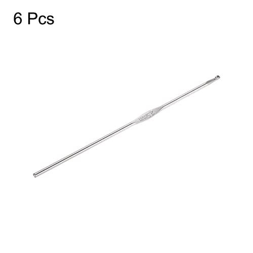 uxcell Stainless Steel Crochet Hook 2.5mm Knitting Needles for DIY Craft Yarn 6Pcs - size: 2.5mm