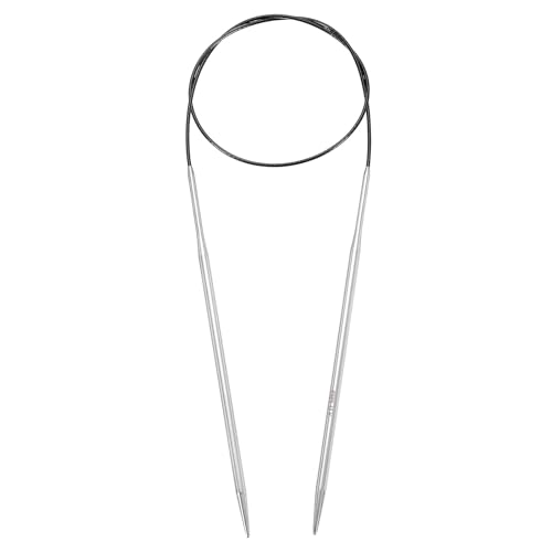 uxcell Size US 6 (4mm) Knitting Needles Circular Needle 26 Inch(65cm) Round Metal Stainless Steel Needle for Handmade Projects DIY Knitting Black - color: Black, size: 26 inch Size US 6(4mm)