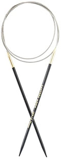 Lantern Moon Ebony Wood Fixed Circular Needles 16" (40cm) | US Size 3 (3.25mm) - size: US 3 (3.25mm)