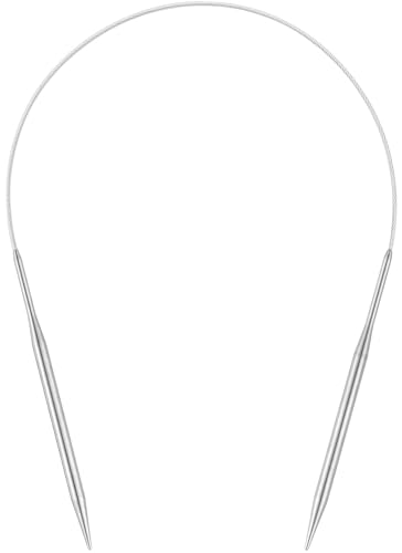 Circular Knitting Needles 16 inch (40cm) - US Size 8 (5mm) Stainless Steel Round Knitting Needles for Hats, Socks & Baby Booties - size: 16in/5mm(US8)