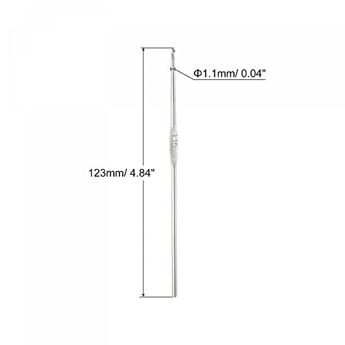 uxcell Stainless Steel Crochet Hook 1.1mm US Size 11 Knitting Needles for DIY Craft Yarn 6Pcs - size: 1.1mm