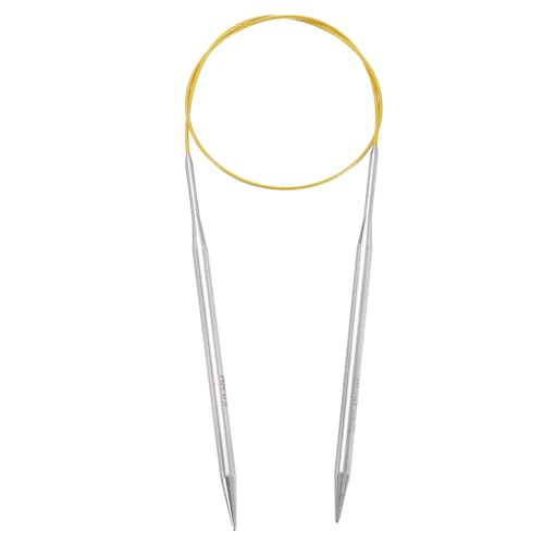 uxcell Size US 10 (6mm) Knitting Needles Circular Needle 26 Inch(65cm) Round Metal Stainless Steel Needle for Handmade Projects DIY Knitting Yellow - color: Yellow, size: 26 inch Size US 10(6mm)