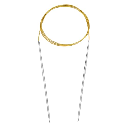 uxcell Size US 2 (2.75mm) Knitting Needles Circular Needle 47 Inch(120cm) Round Metal Stainless Steel Needle for Handmade Projects DIY Knitting Yellow - color: Yellow, size: 47 inch Size US 2 (2.75mm)