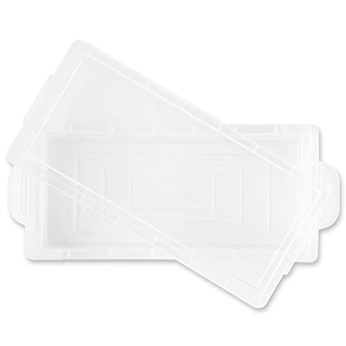 Simply Tidy Clear Plastic Stacking Pencil Box - Durable Case Holds Pencils, Crayons, Pens, Markers - Bulk 12 Pack
