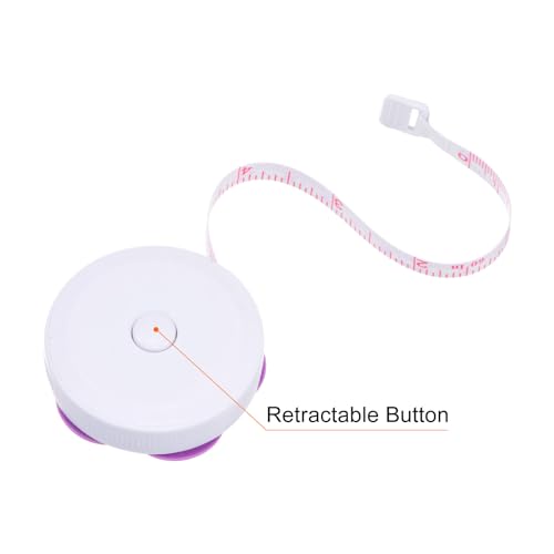 HARFINGTON 2pcs Soft Tape Measure 60-Inch 1.5 Meter Retractable Mini Cartoon Measuring Tape Cute Tape Ruler for Sewing Craft Cloth Body Measurements, Purple Flower - color: Purple Flower