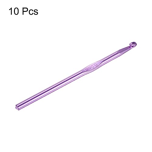 uxcell Aluminum Crochet Hook 6.5mm US Size K(Size 10.5) Needle Purple 10Pcs | Knitting Needles for DIY Craft Yarn - color: Purple, size: 6.5mm