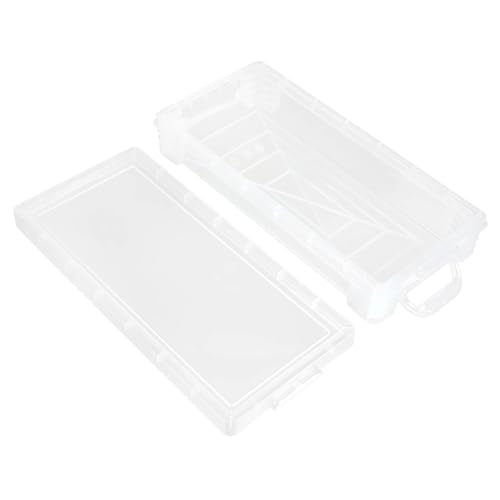 Simply Tidy Clear Plastic Stacking Pencil Box - Durable Case Holds Pencils, Crayons, Pens, Markers - Bulk 12 Pack