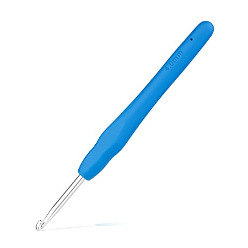 QMNNMA 4 mm Crochet Hook, Ergonomic Crochet Hooks for Arthritic Hands | Crochet Needles for Yarn, Extra Long Knitting Needles for Beginners and Crocheting Yarn, Good for Making Blankets - size: 4mm