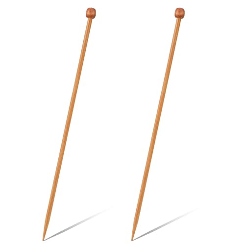 Bamboo Knitting Needle Straight Single Pointed 10-Inch Long Knitting Needles, Wooden Sweater Thick Knitting Needles for Beginners, Sock,Scarf,Handmade DIY Knitting & Crochet Supplies,US Size 8 (5mm) - color: US Size 8(5mm)