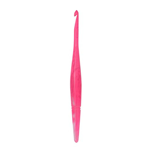 Ommi Ergonomic Handle Crochet Hooks | Handcrafted 7’’ Crochet Hook | Knitting Needle, Craft Yarn Weave | Best Gift! (6 mm, Pink Swirl) - size: 6 mm